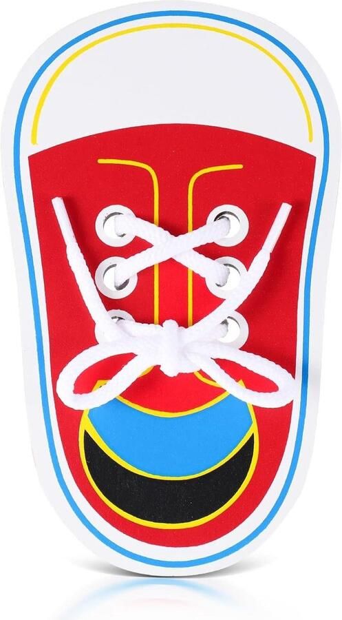 TTGoods Houten veterschoen voor kinderen om veterstrikken te leren & motoriek te oefenen