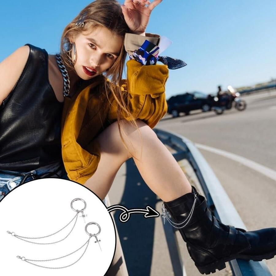 TTGoods Kettingen met Kruis en Schoen Charm Set van 4 Decoratieve Boot Accessoires