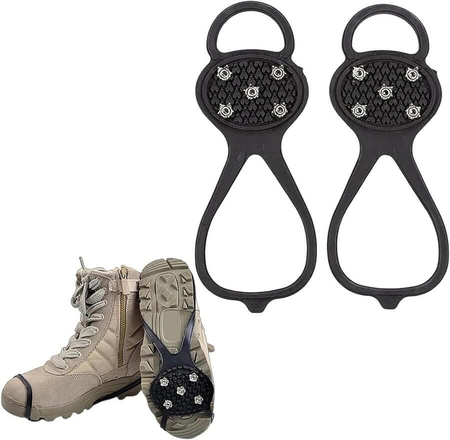 TTGoods Klimijzers voor bergschoenen antislip spikes voor sneeuw en ijs outdoor trekking sport