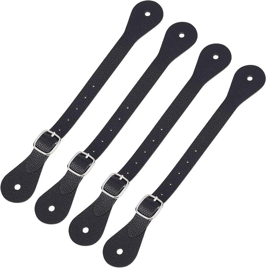 TTGoods Lederen sporenrie voor westerse rijlaarzen zwart set van
