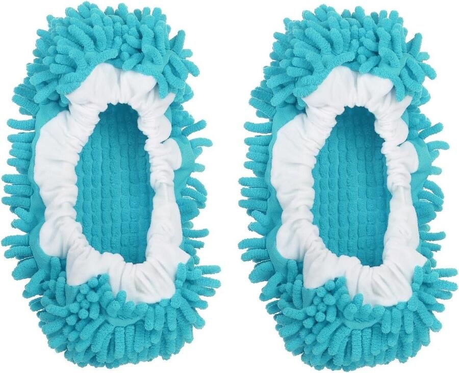 TTGoods Microvezel pantoffels voor vloerreiniging en stofbescherming blauw 2 stuks