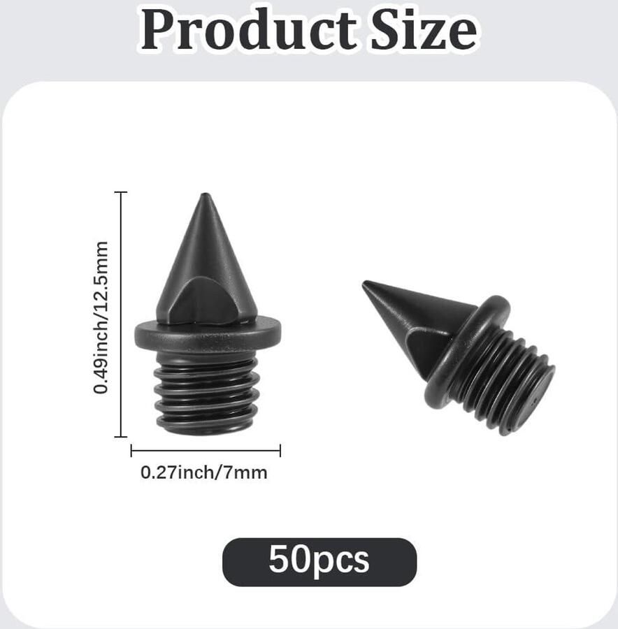 TTGoods Zwarte Track Spikes 50 stuks RVS Piramide Cross Country Golf Schoen Spikes Decoratie Klinknagels DIY Craft Sport Loopschoenen