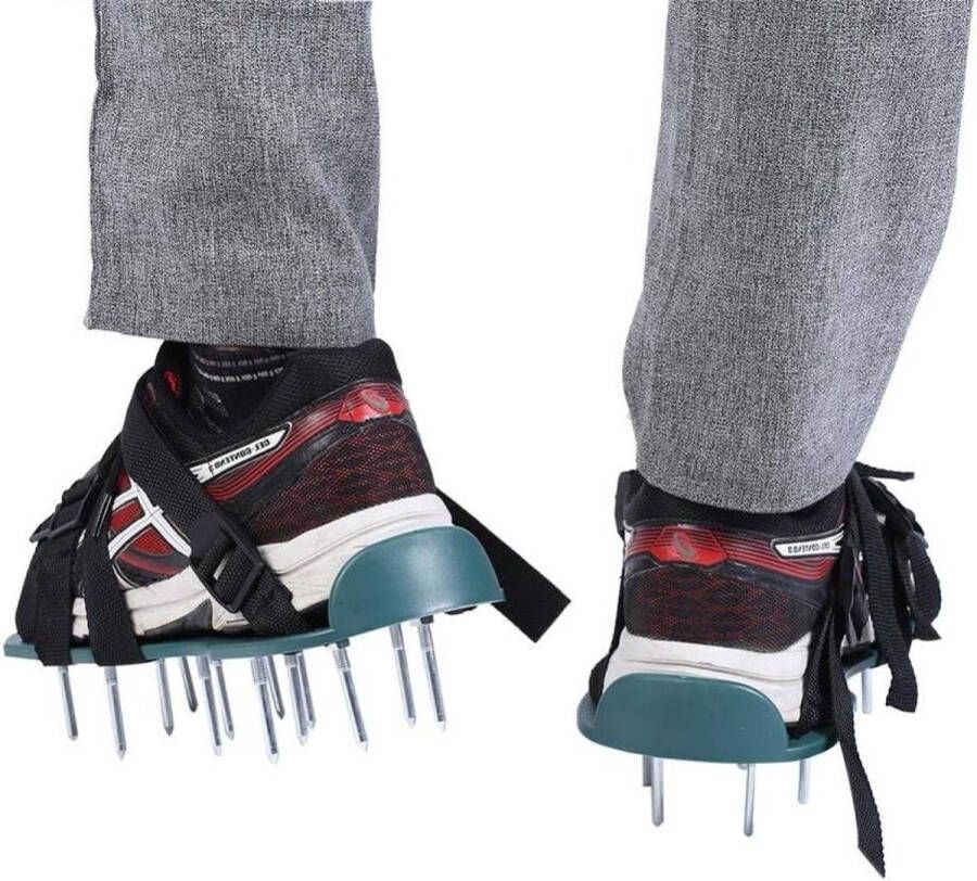 Tuin Gras & Bodem Beluchter Spike Sandalen Gazonbeluchter Sandalen voor je Gazon of erf met 4 Riemen