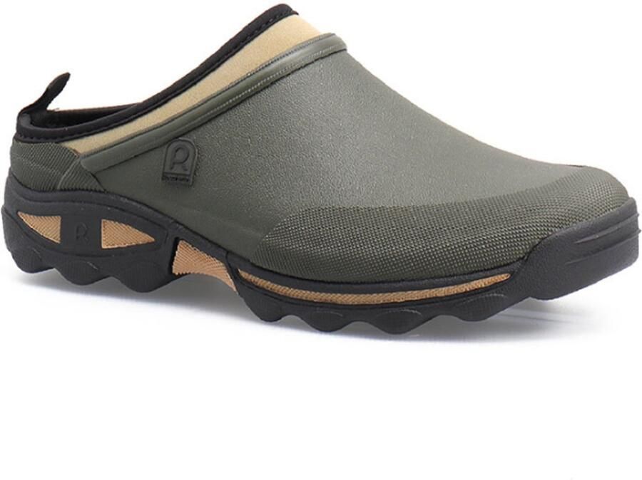 Tuinklompen met open hak Heren klompen Rouchette Clogs Clean Land Khaki
