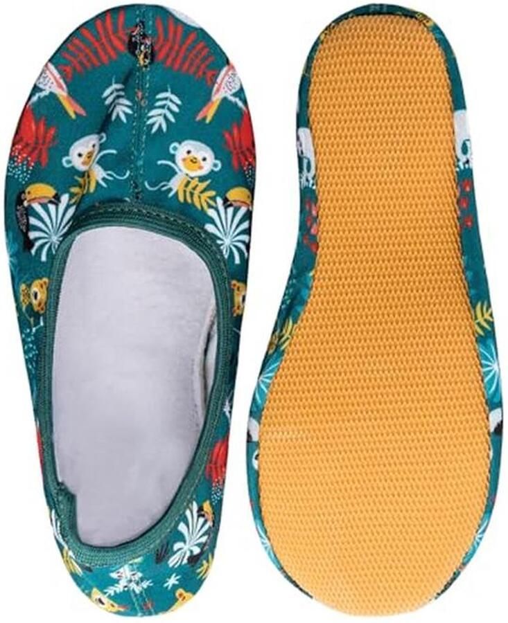 Gymnastiekschoenen voor en Ade d en antislip met Jungle-motief