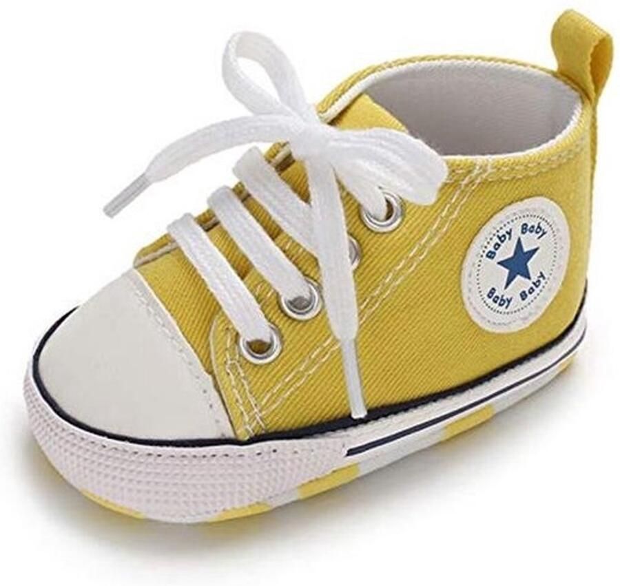 Turnschoenen voor peuters en pasgeborenen Canvas eerste wandelschoenen met anti-slip