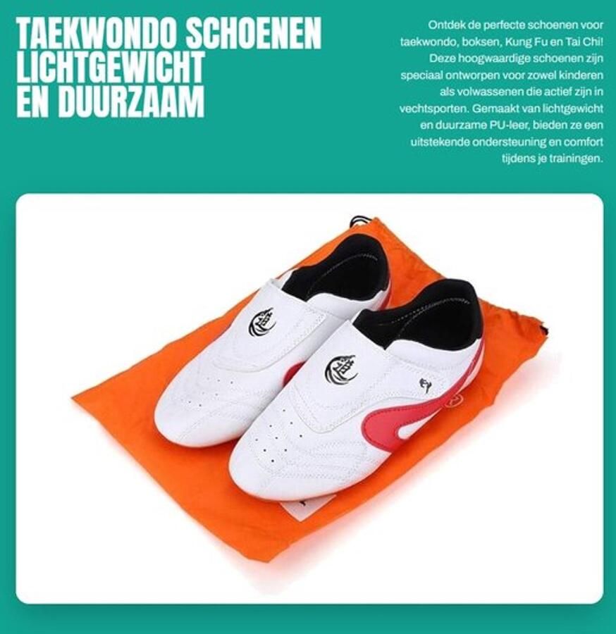 Turnschoenen voor Taekwondo Antislip Oxford-zolen Lichtgewicht PU-leer Slijtvast en duurzaam Geschikt voor volwassenen kinderen Comfortabele draagervaring Sport Schoenen