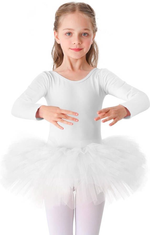 Tutu Cotton Long Sleeve Kids Ballet Jersey Dance Costume Dress Up