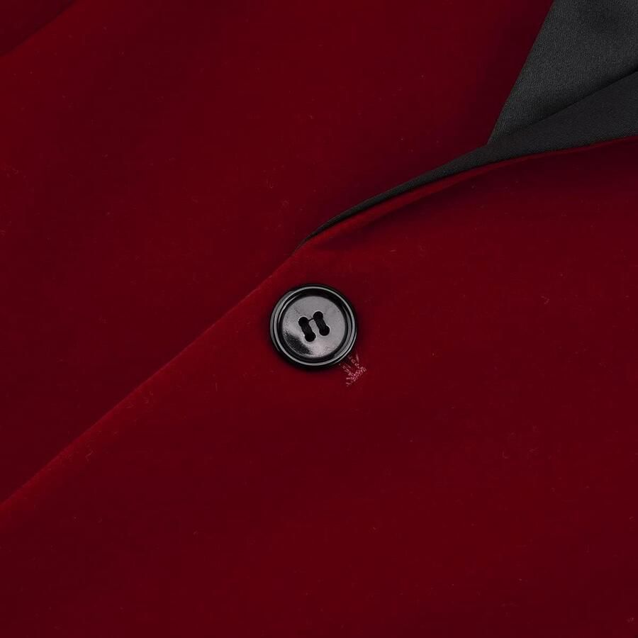 Tuxedo Herenjas slim fit fluwelen blazer voor bruiloft met één knoop