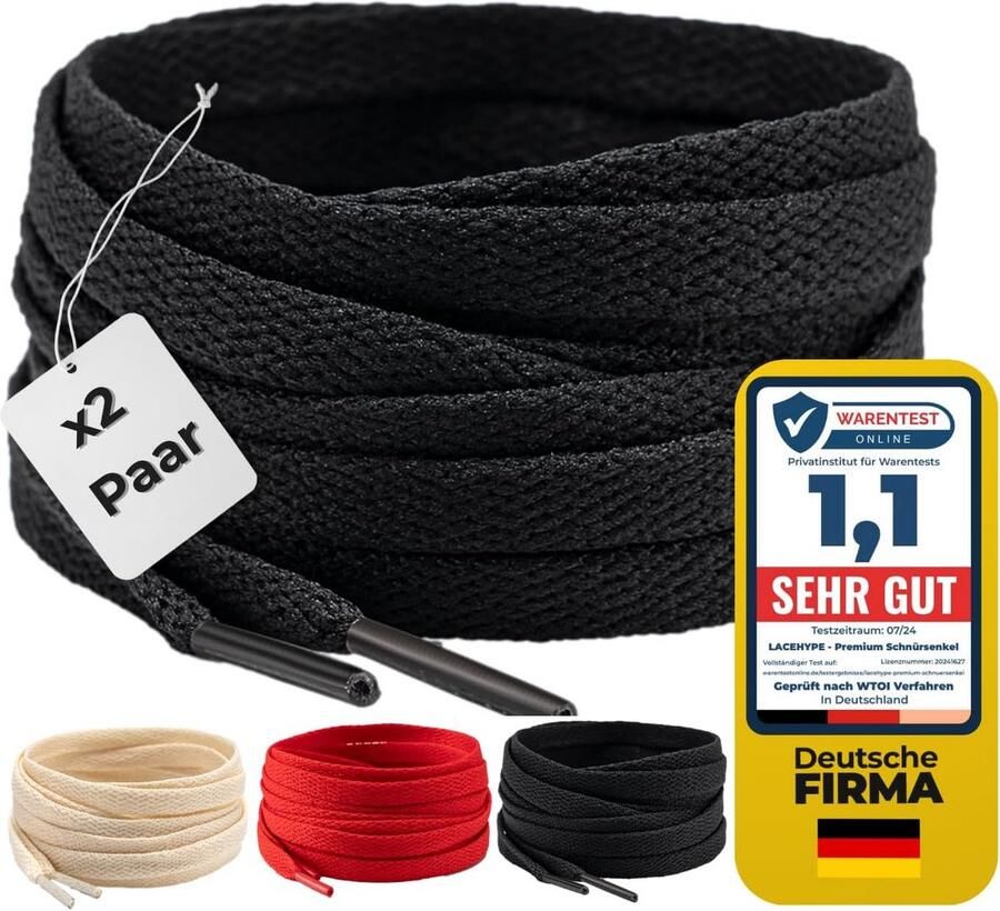 2 paar platte schoenveters 8mm breed voor sneakers en sportschoenen