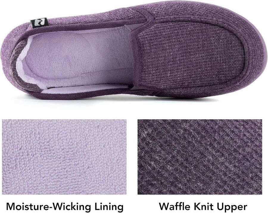 Tweekleurige instappers met capuchon Aubergine 39 EU Comfortabele Pantoffels met Uitneembare Binnenzool Voor Dames