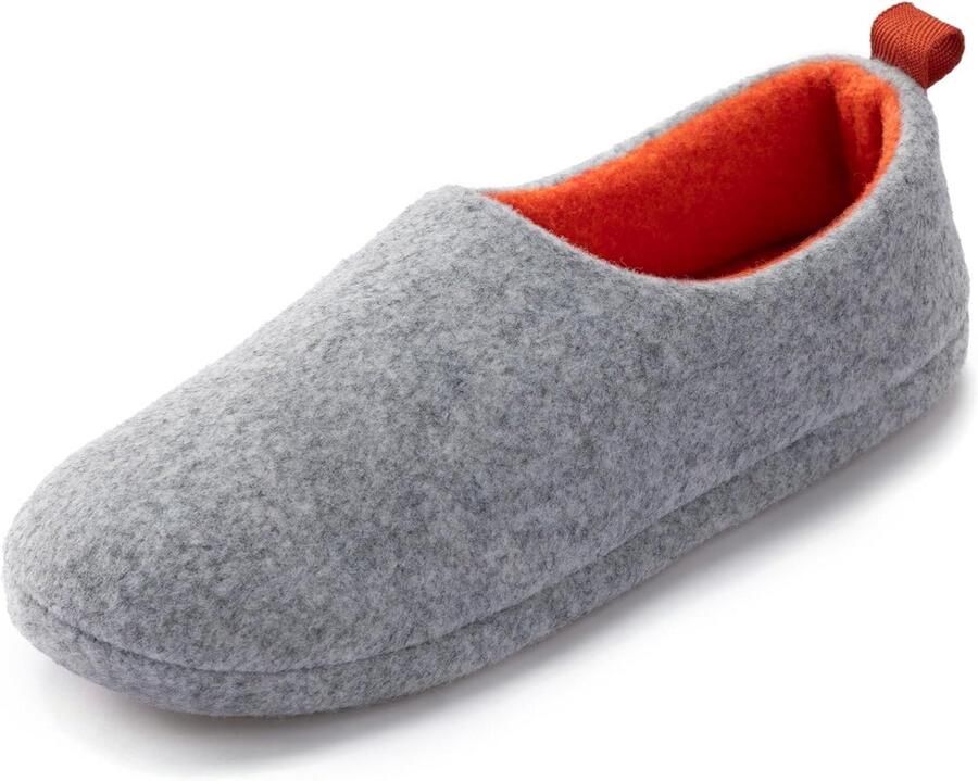 Tweekleurige vilten pantoffels voor dames met rubberen zool
