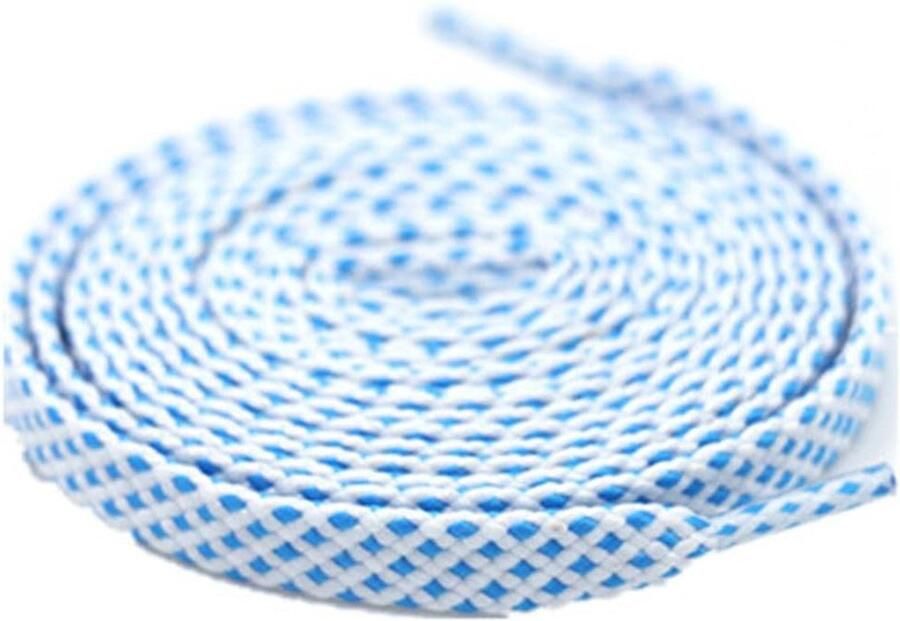 Two-tone flat laces sports shoes laces shoe band for children and adults width white blue