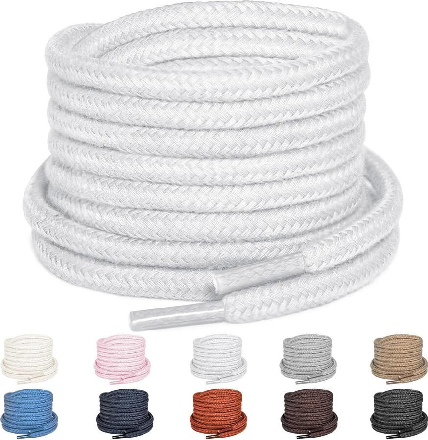 UamGlsob 4.5MM Round Cotton Shoelaces for Sneakers 3 16'' Non-slip Shoelaces Replace t Strings for Athletic Boots ShopVlot