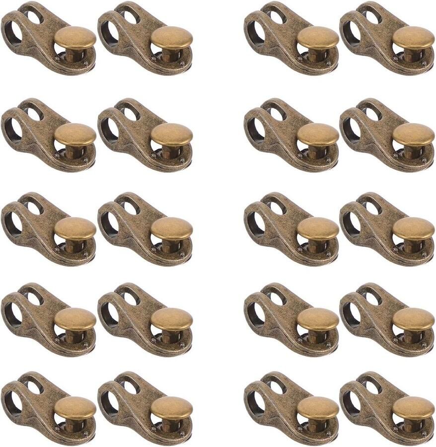 UKCOCO 20 sets wandelschoenen vetersluitingen met klinknagels van legering decoratieve schoengespen voor veters oogjes klimschoenen laarzenreparatieaccessoires