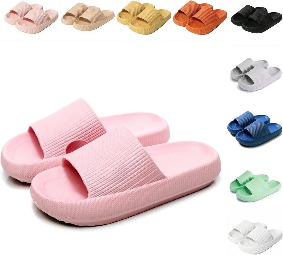 Ultra Zachte Witte Pantoffels voor en Antislip & Sneldrogend Wolkengevoel Bad- en Strand Slippers