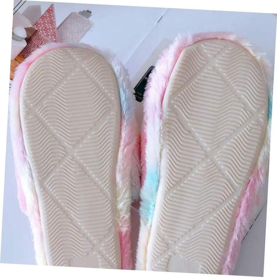 Unicorn Slippers van Katoen voor Dames en Meisjes Schattige Geheugenfoam Pantoffels Pluche Binnenpantoffels in Roze voor Comfort en Warmte