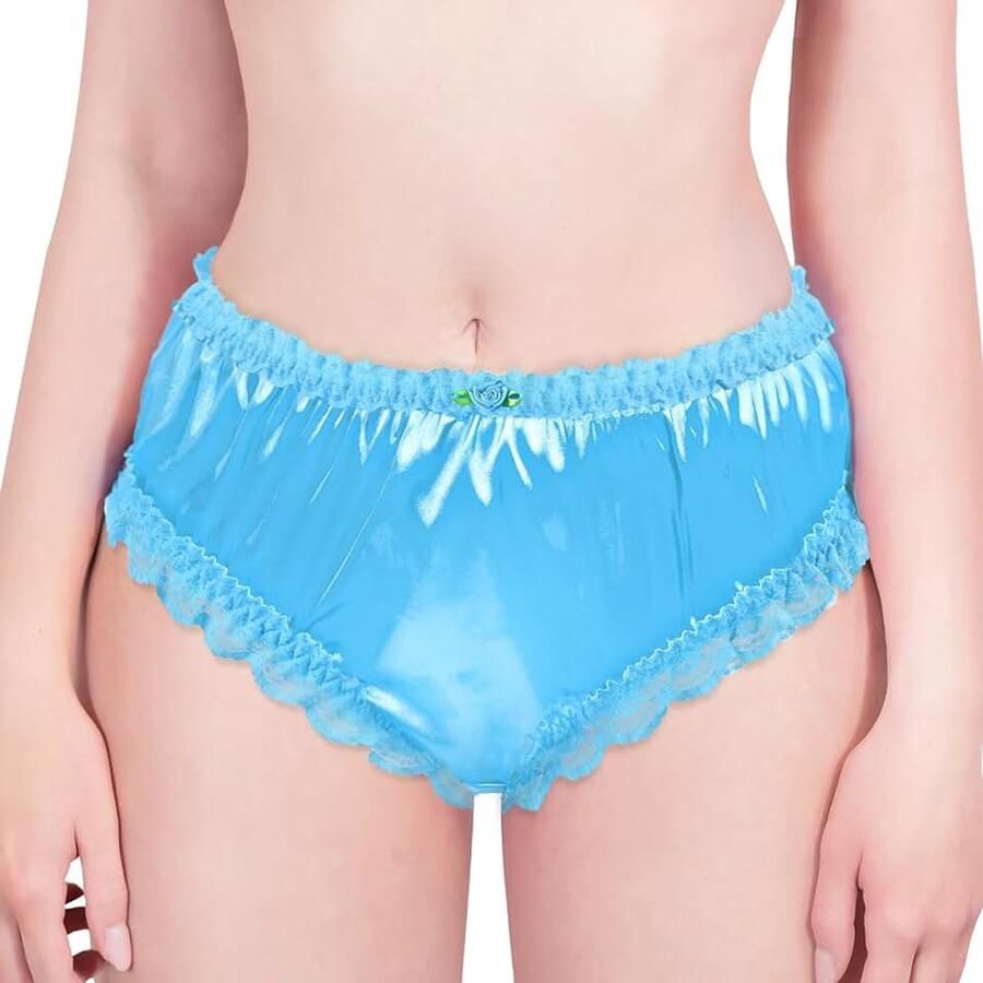 Uniseks hipster slip satijn Sissy kant ruches slipje slip voor crossdresser transgender