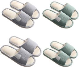 Uniseks hotelslippers voor en Wasbare linnen pantoffels open teen gastenslippers voor spa hotel en feest