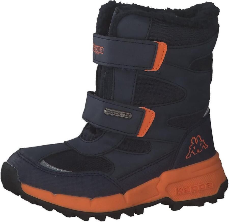 Uniseks Kinderen Winterlaarzen Navy Oranje met Klittenband