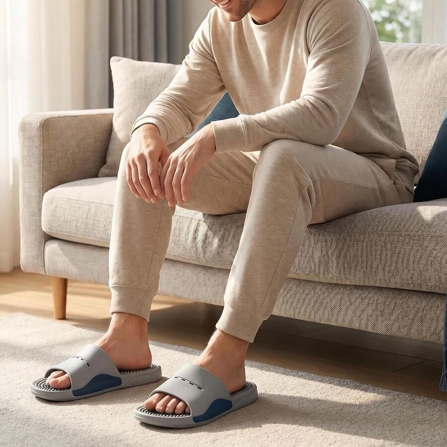 Uniseks massageschoenen voetmassageschoenen massageschoenen tegen rugpijn voetmassage slippers (grijs 44 45)
