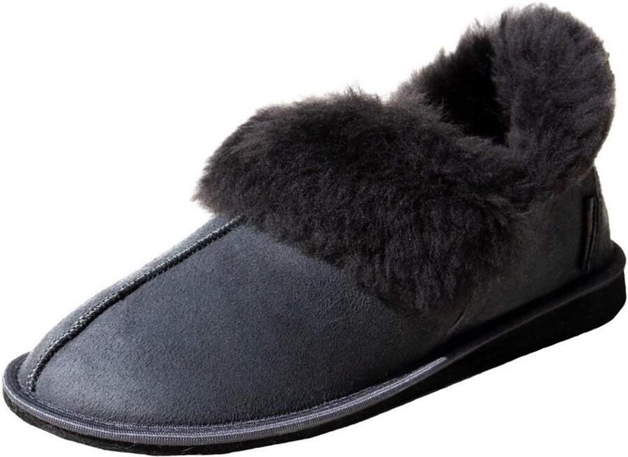 Uniseks pantoffels 41 EU van lamsvacht en suède voor alle seizoenen