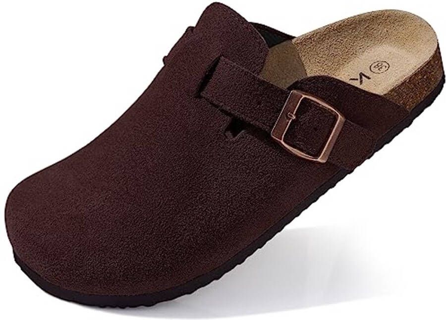 Uniseks suède clogs voor dames Antislip slippers met premium voetbed