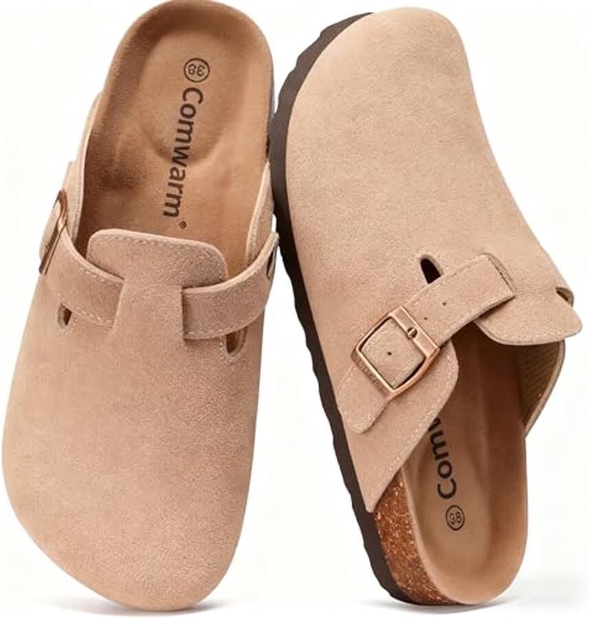 Uniseks suède clogs voor dames met antislip en premium voetbed