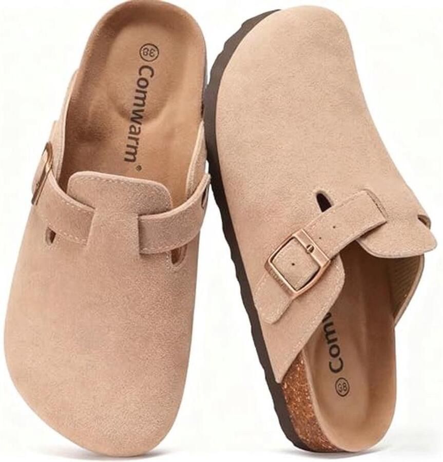 Uniseks suède clogs voor dames met antislip en premium voetbed