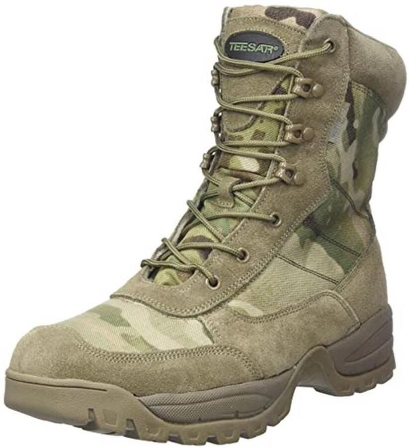 Uniseks Wandellaarzen van Lichtbruin Suède en 1000D Cordura met Multicam-patroon