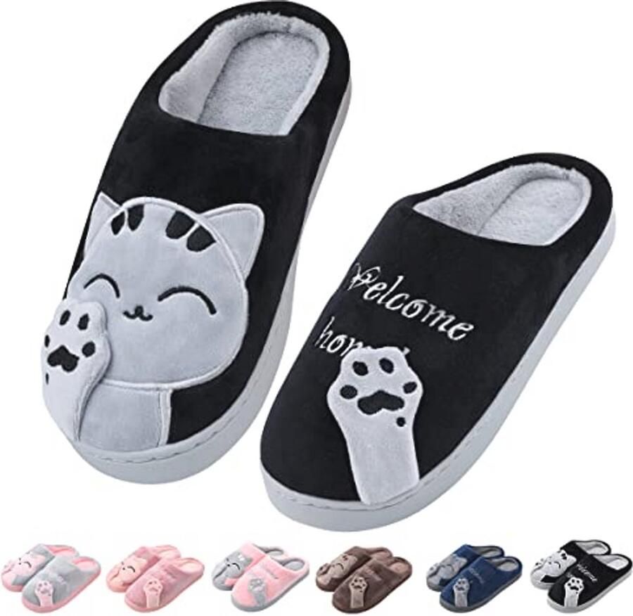 Uniseks Winter Pantoffels met Pluche Voering en Harde Zool