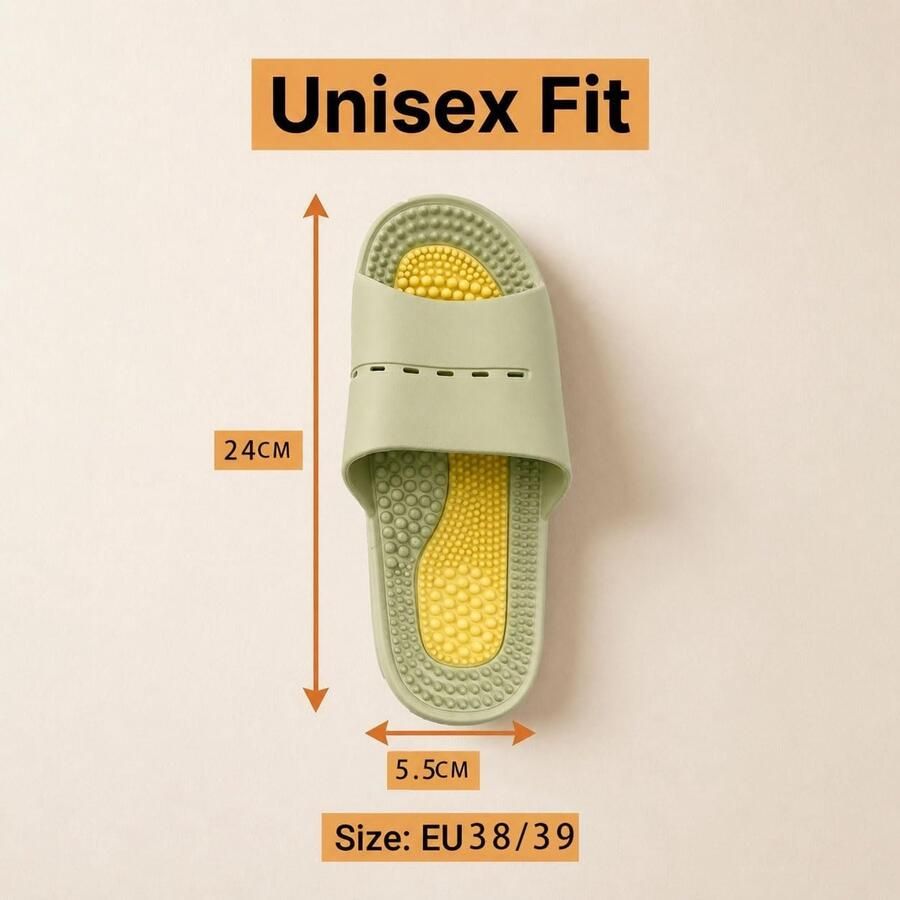 Unisex Acupressuur Slippers met Noppen voor Voetmassage en Rugpijnverlichting Comfortabele Massageschoenen (Groen 38 39) - Foto 1