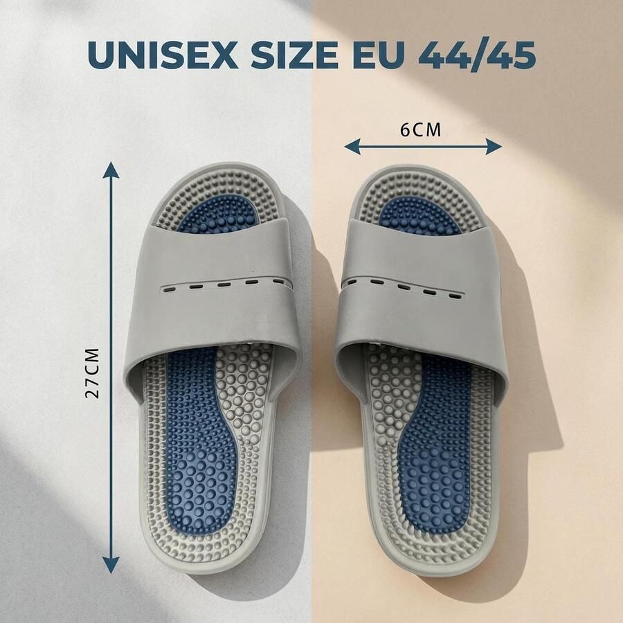 Unisex Acupressure Slippers voor Voetmassage Ontspanning en Pijnverlichting (Grijs)