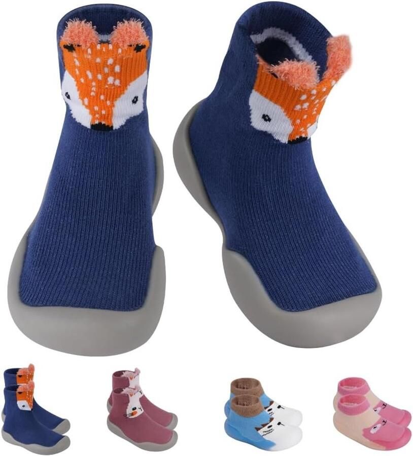 Unisex Babyschoenen voor Hardlopen Antislip Sneakers voor Jongens met Rubber Zool Cartoon Design