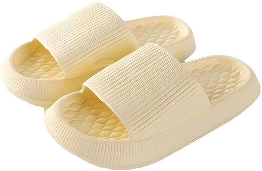 Unisex badslippers Klassieke instappers Antislip zomerschoeisel Geschikt voor binnen en buiten geel