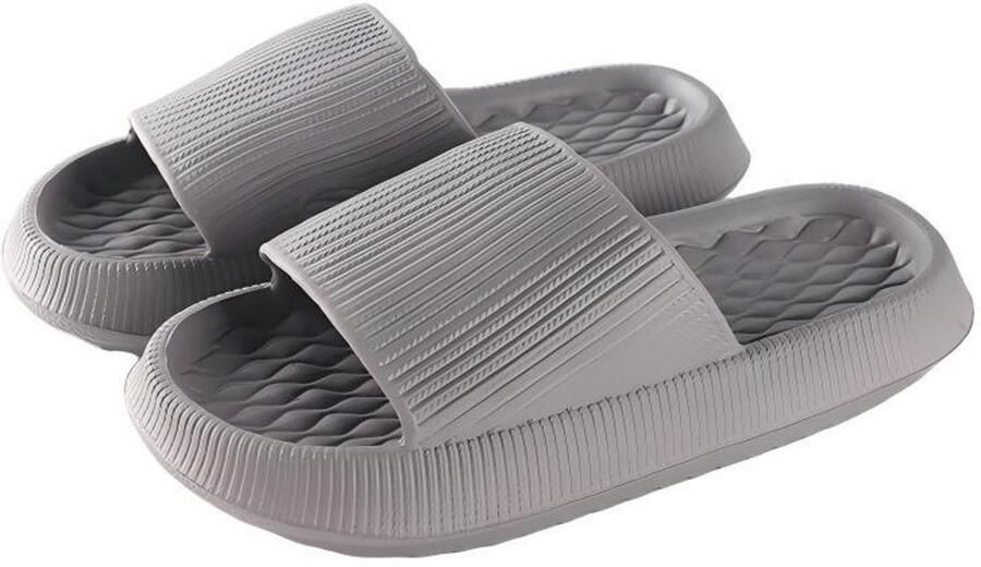 Unisex badslippers Klassieke instappers Antislip zomerschoeisel Geschikt voor binnen en buiten grijs