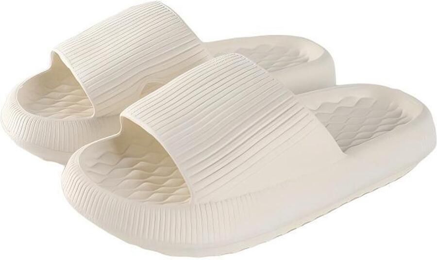 Unisex badslippers Klassieke instappers Antislip zomerschoeisel Geschikt voor binnen en buiten Wit