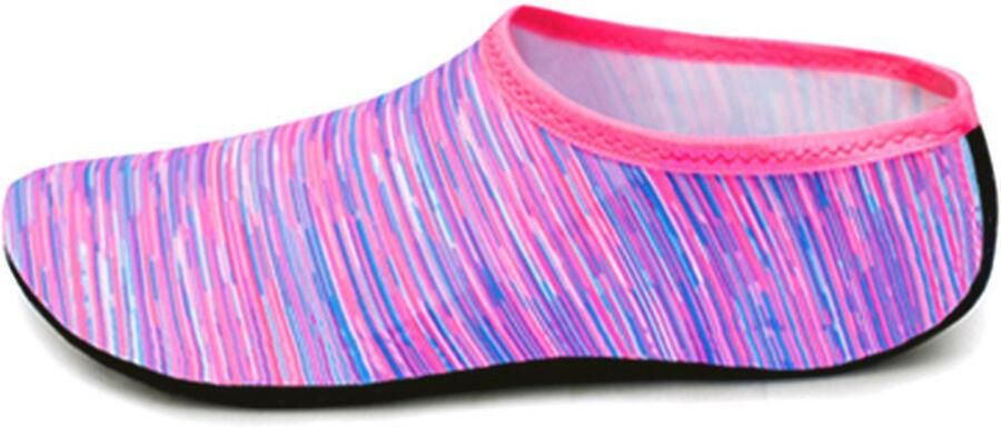 Unisex blotevoetenschoenen voor in het water sneldrogende aquasokken voor strand zwem duiken surfen en yoga. Lichtgewicht antislip outdoorschoenen voor nen en Paarse lijnen XL