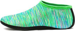 Unisex blotevoetenschoenen voor in het water sneldrogende aquasokken voor strand zwem duiken surfen en yoga. Lichtgewicht antislip outdoorschoenen voor nen en Groene lijnen XL
