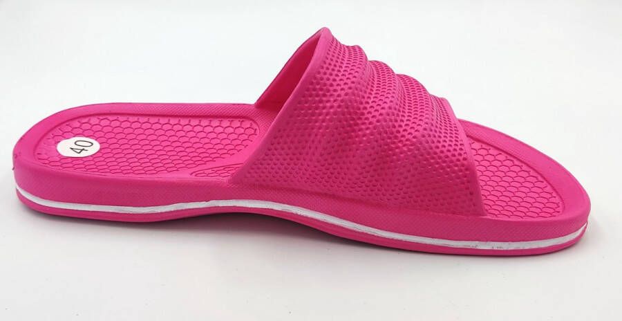 Unisex slippers effen roze sport roze pink ideaal voor thuis of bad strand