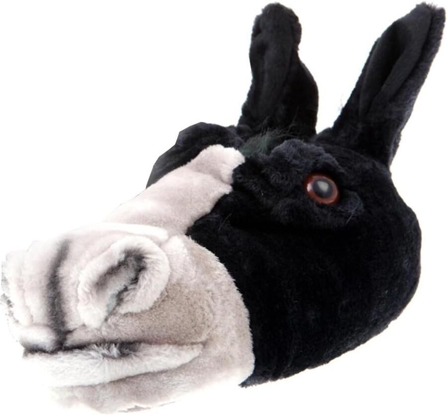 Unisex Dieren Pantoffels Paard Ezel Zwart
