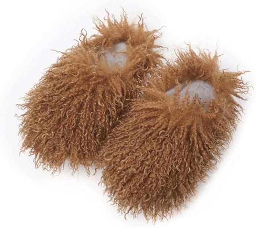 Unisex Fuzzy Faux Fur Slippers voor Dames en Meisjes Comfortabele Warme en Antislip Huispantoffels