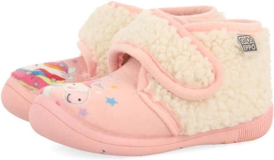 Unisex Kinder Pantoffels Roze Eenhoorn Print