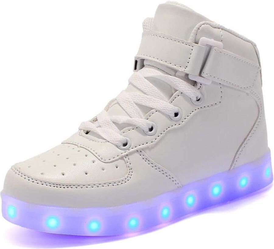 Unisex LED Schoenen met Licht Hoge Top Sneakers met 7 Kleuren en USB Opladen