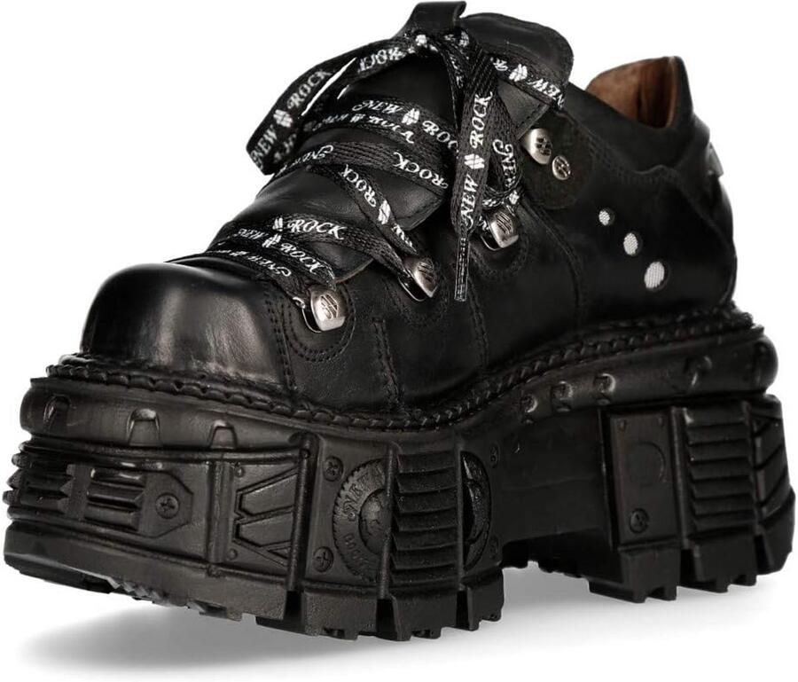 Unisex Militaire Laarzen met Plateauzool en Veters Goth Punk Stijl