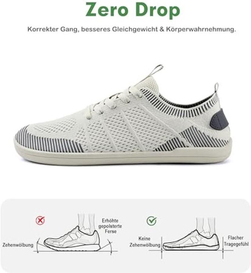 Unisex Minimalistische Barefoot Schoenen Ade d en Lichtgewicht Beige