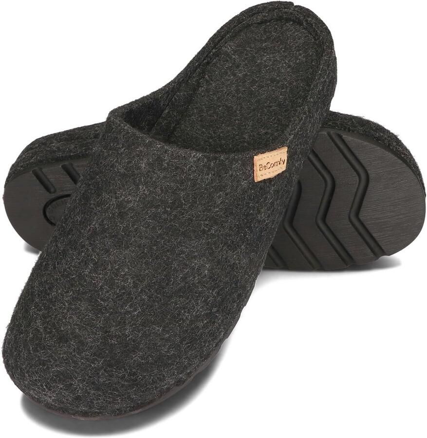 Unisex Pantoffels van Gemaakt Vilt met Stevige Zool en Voetbed