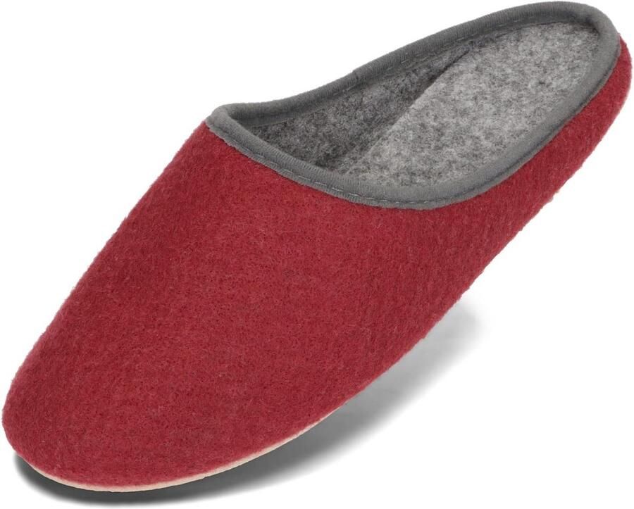 Unisex Pantoffels van Vilt met Rubberen Zool Comfortabel voor en )