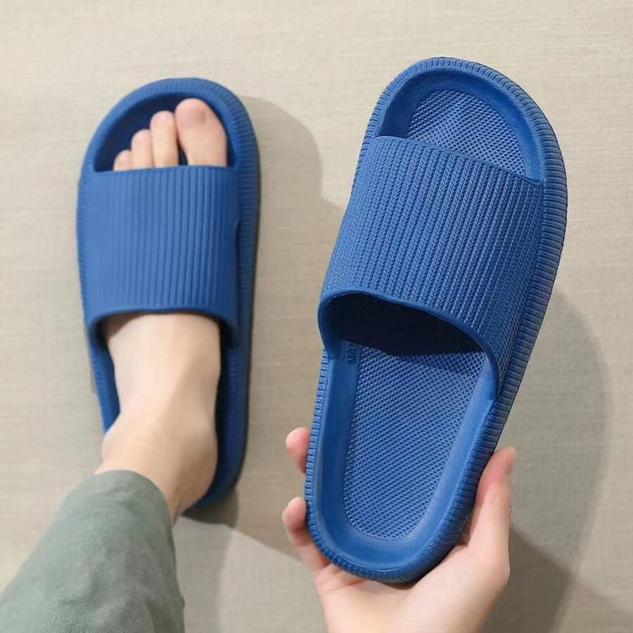 Unisex pantoffels voor thuis Badkamerslippers Ultiem comfort Lichtgewicht Dikke zool Antislip Donkerblauw