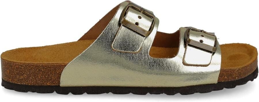 Unisex Sandalen van Leer en Kurk met Twee Verstelbare Gespen